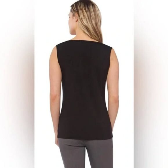 Sexy Black Calvin Klein Cowl Neck Sleeveless Tank, size Medium - Picture 3 of 10